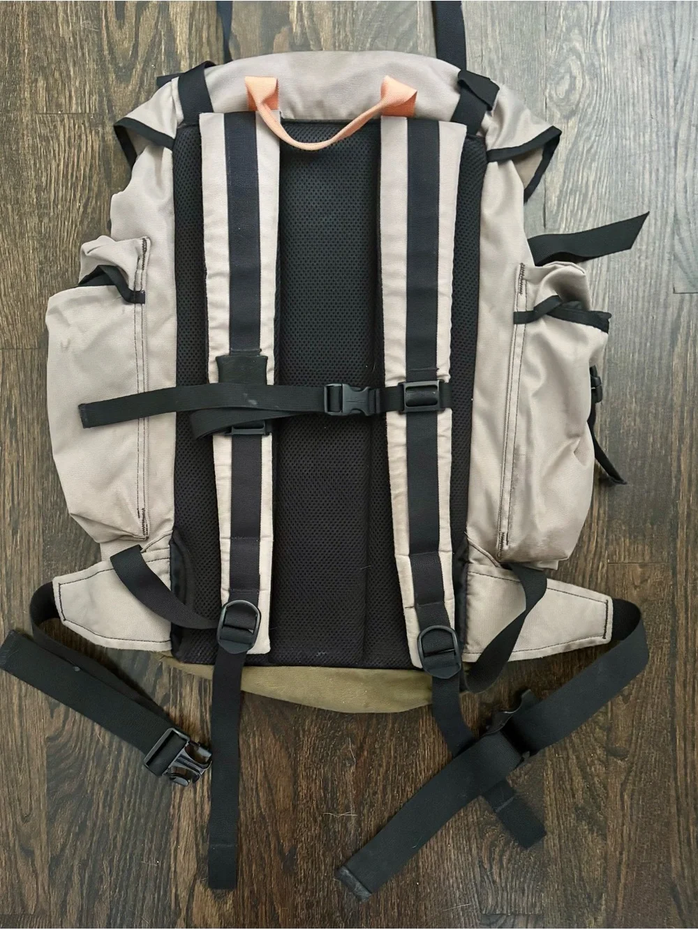 Vintage LL Bean Continental Backpack Rucksack Tan Hiking Camping